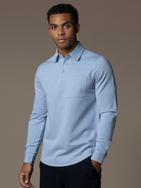 Como Longsleeve Polo - Light Blue