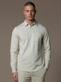 Como Longsleeve Polo - Light Beige