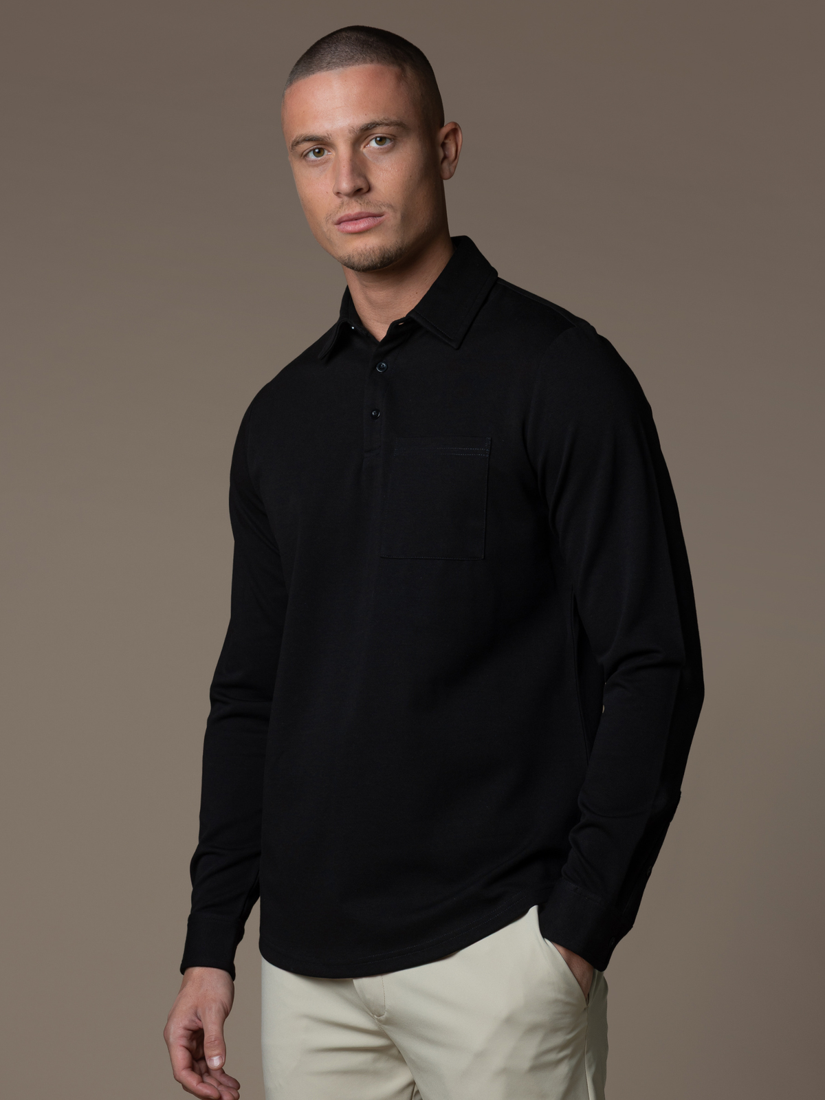 Como Longsleeve Polo - Black