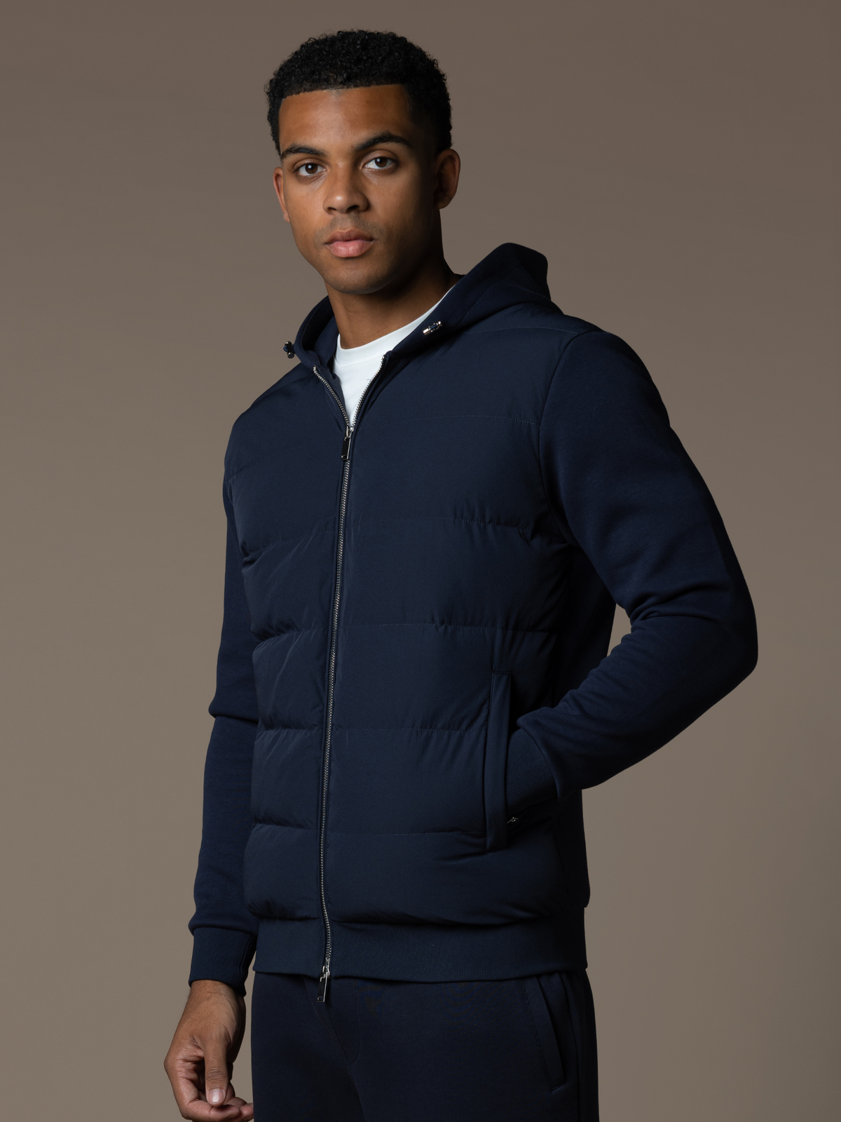 Hybrid Quilted Windbreaker - Navy