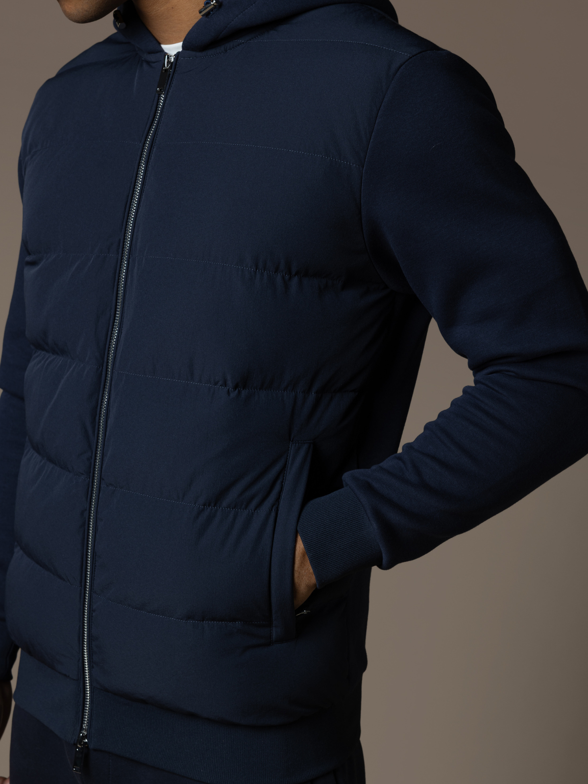 Hybrid Quilted Windbreaker - Navy