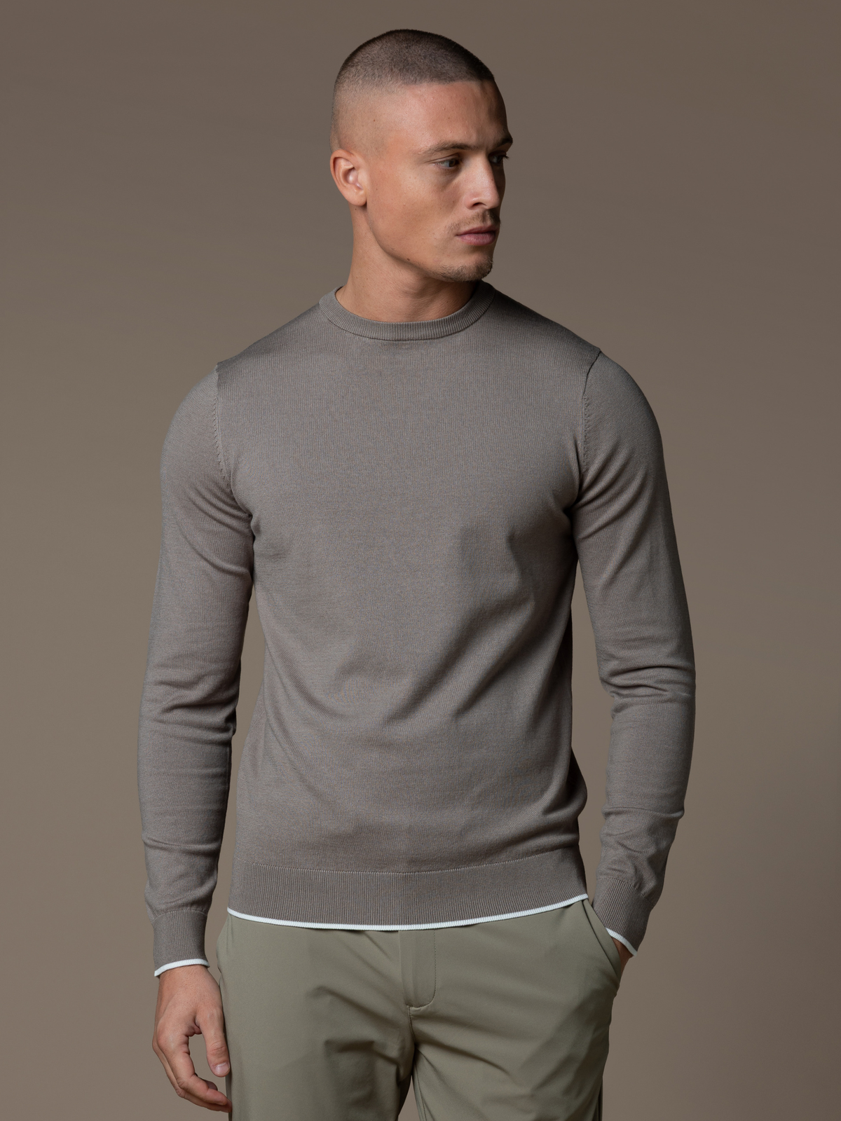Lino Knit Crewneck - Taupe