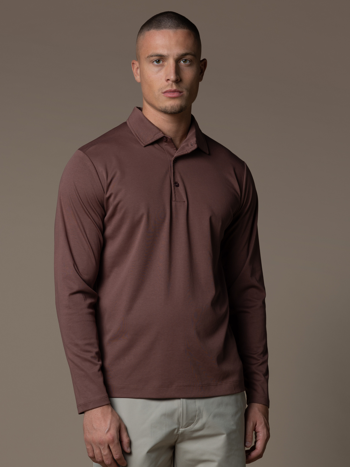 Lux Longsleeve Polo - Maroon