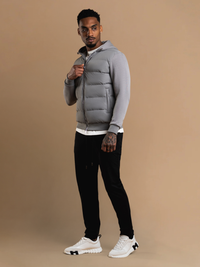 Hybrid Quilted Windbreaker - Grey