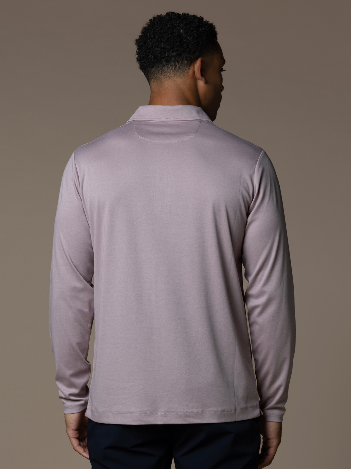 Lux Longsleeve Polo - Ash Rose