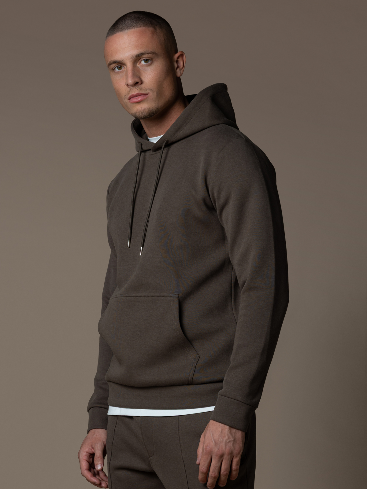 Essential Interlock Hoodie - Brown