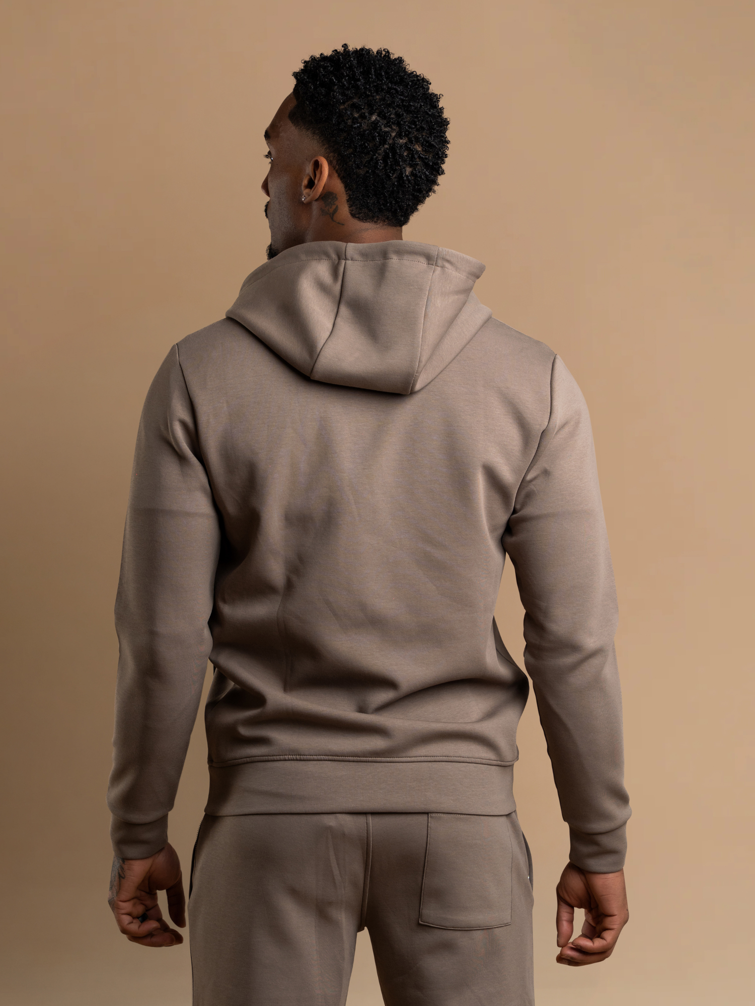 Interlock Flow Zip Hoodie - Taupe