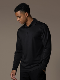 Lux Longsleeve Polo - Black