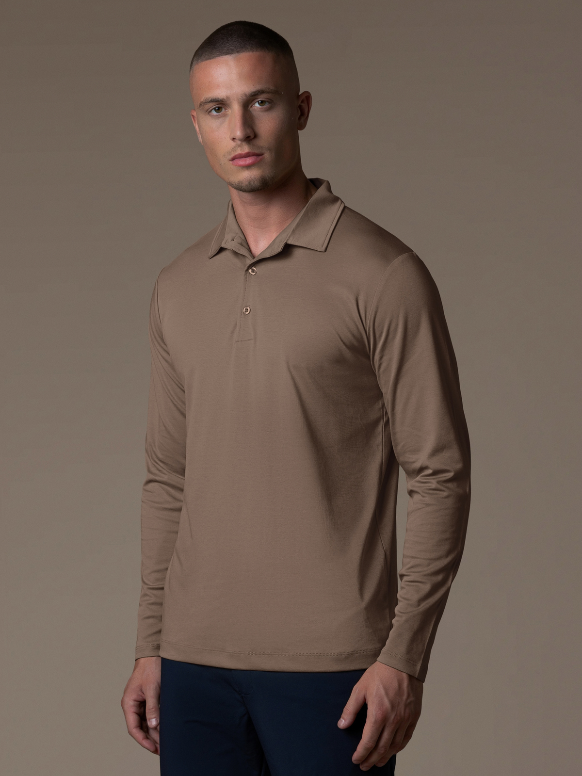 Lux Longsleeve Polo - Mocca
