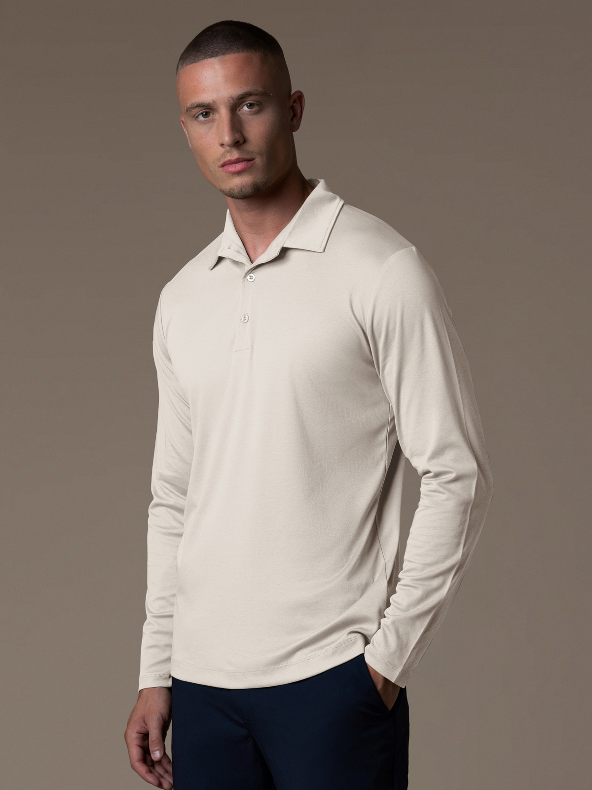 Lux Longsleeve Polo - Beige