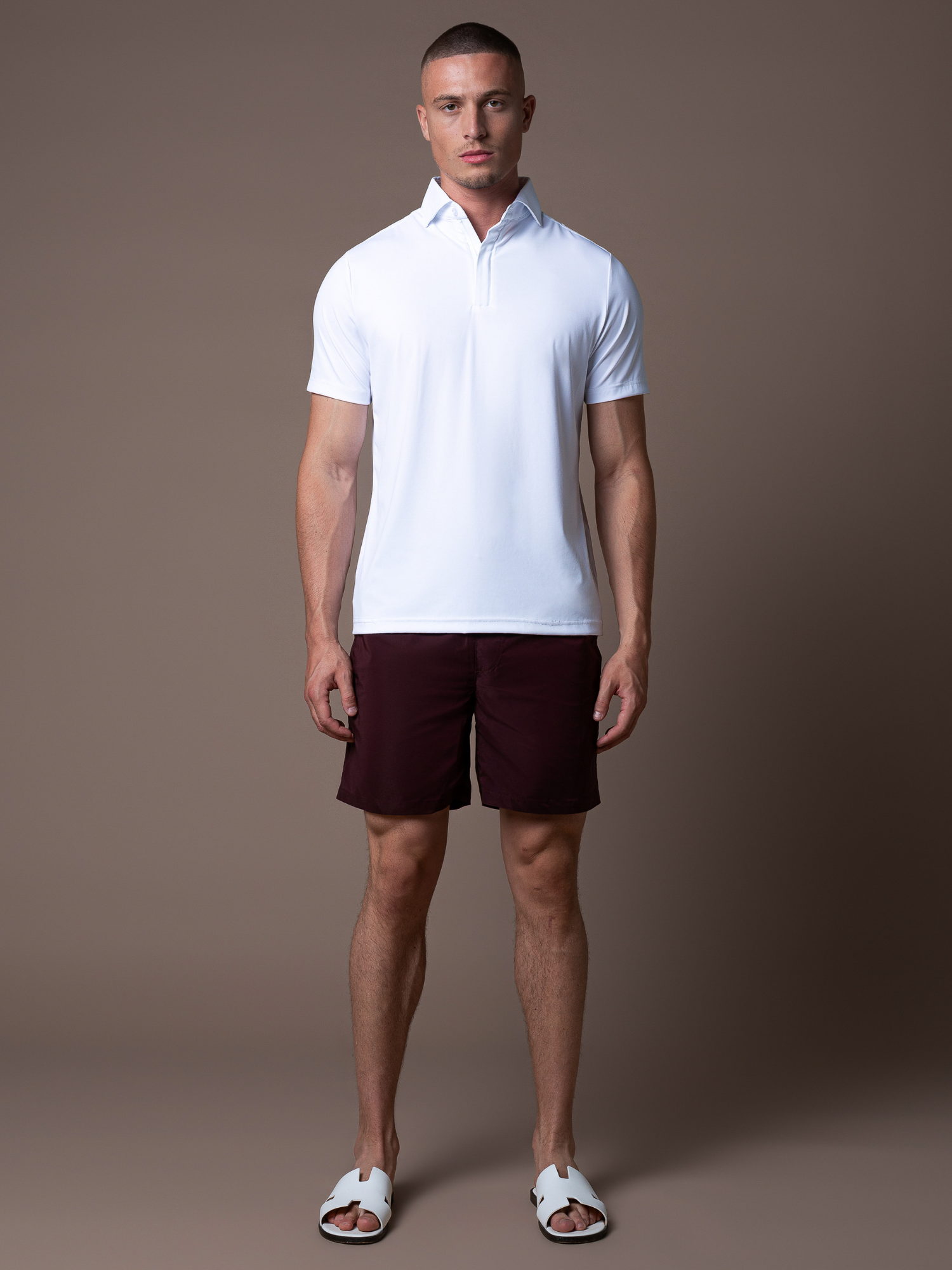Zip Swim Short - Burgundy