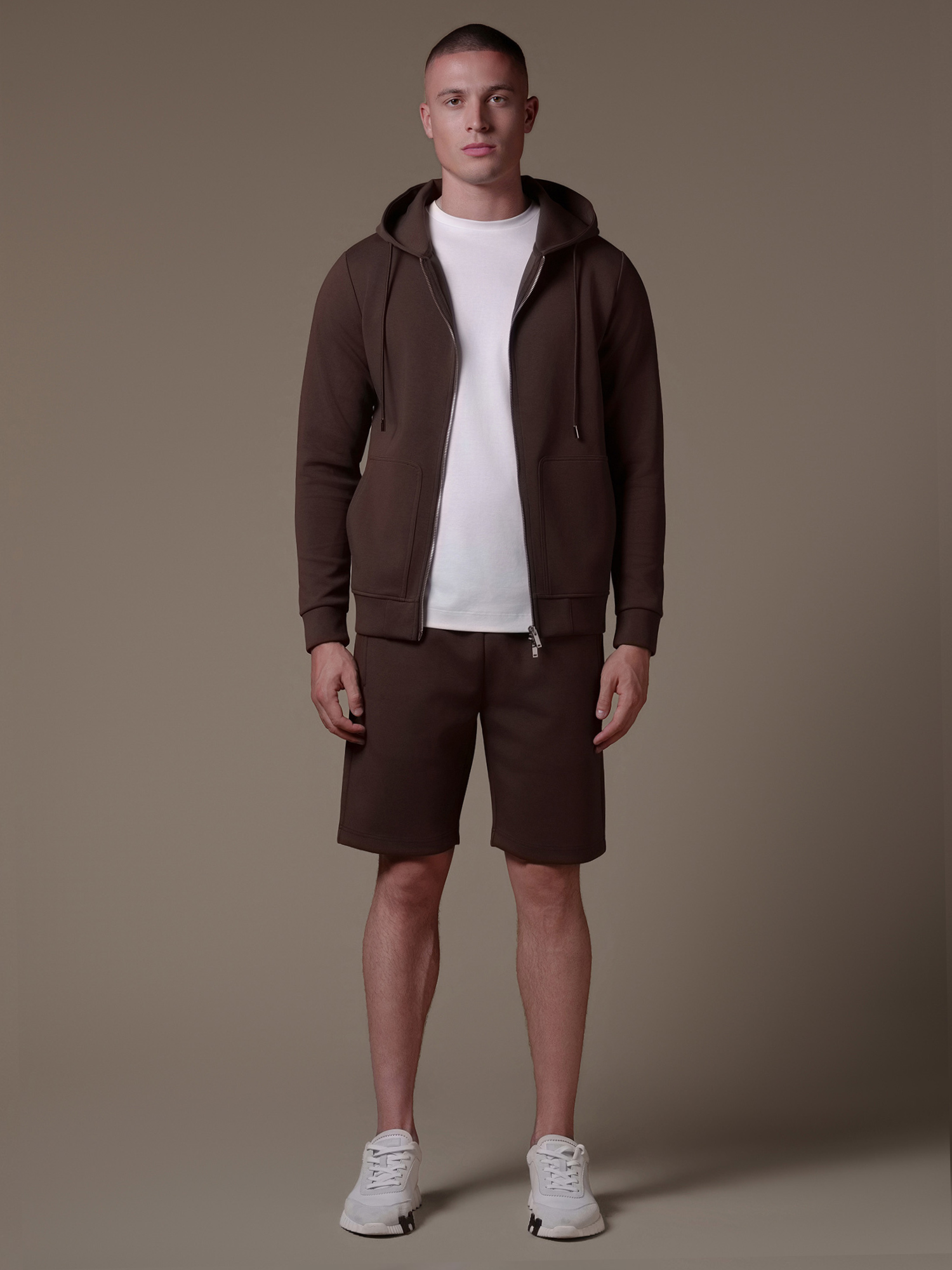 Interlock Flow Short Set - Brown