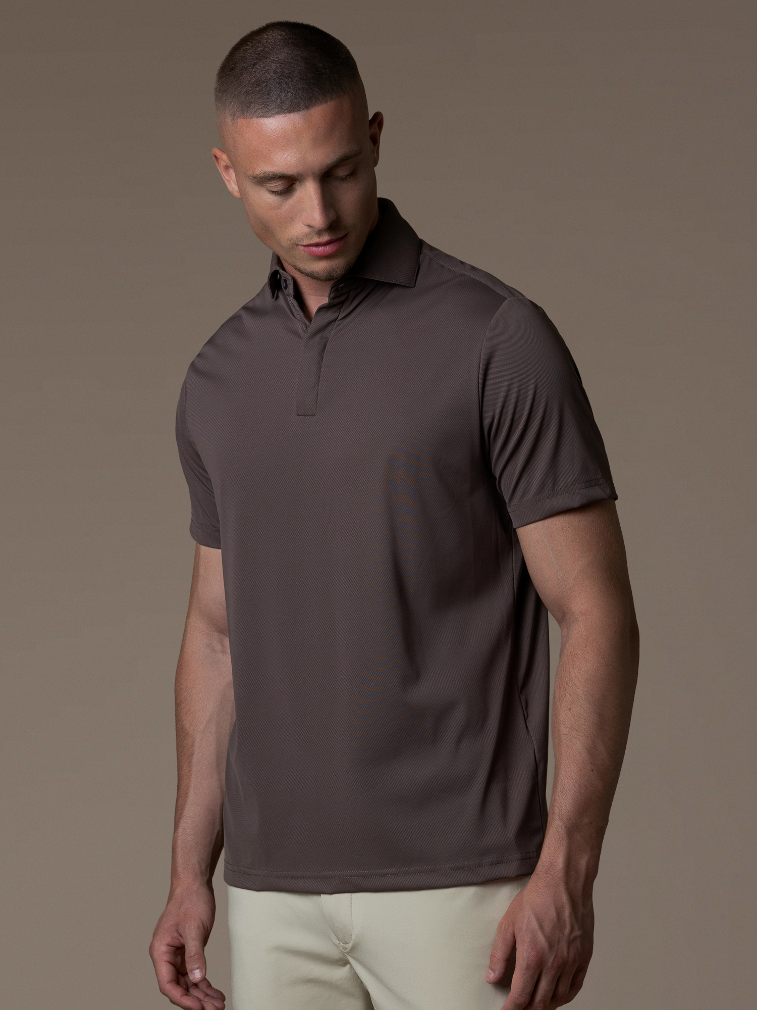 Tech Zipper Polo - Mocha
