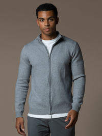 Knit Zip Cardigan - Grey