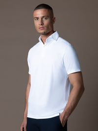 Tech Zipper Polo - White
