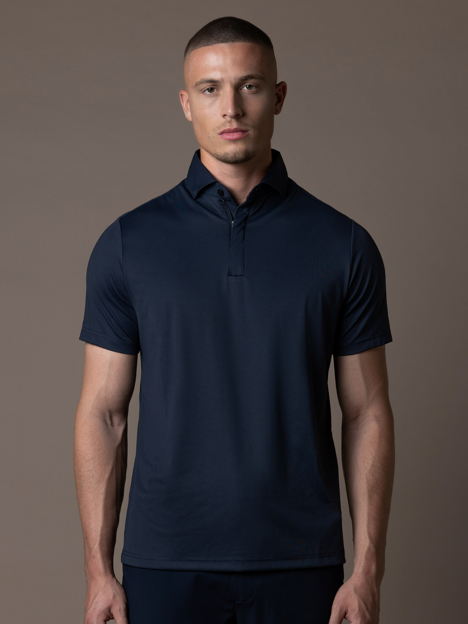 Tech Zipper Polo - Navy