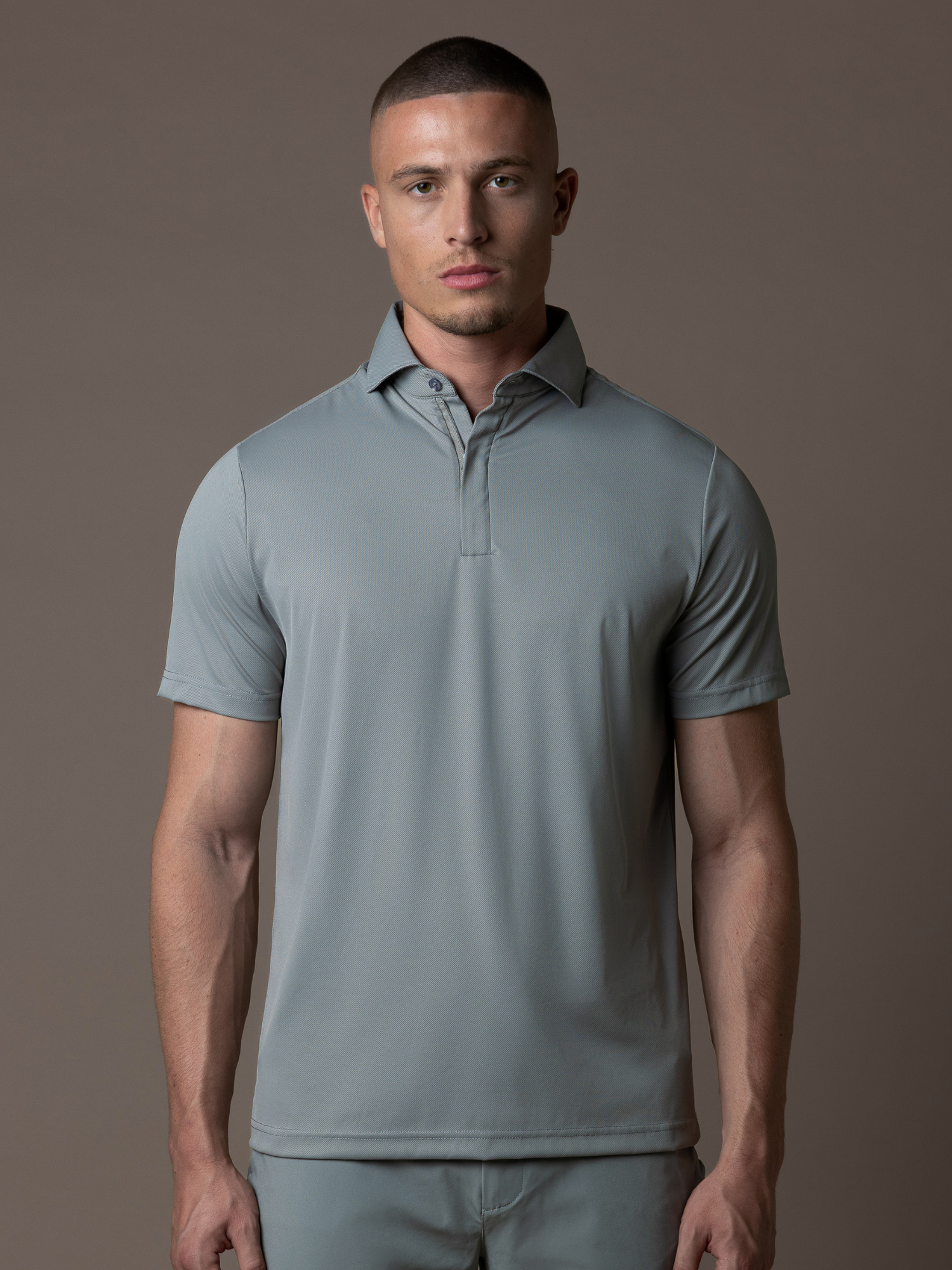 Tech Zipper Polo - Grey