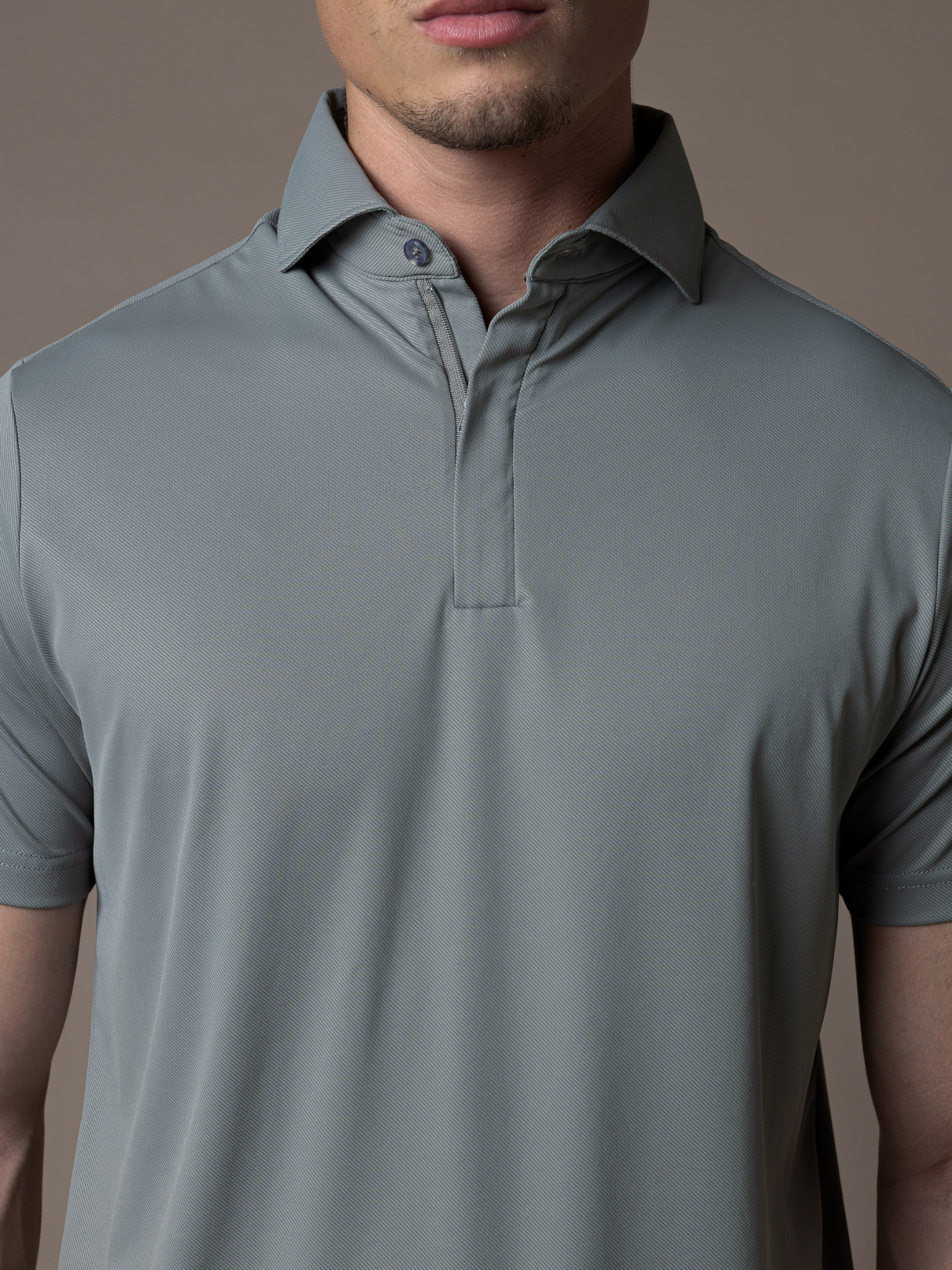Tech Zipper Polo - Grey