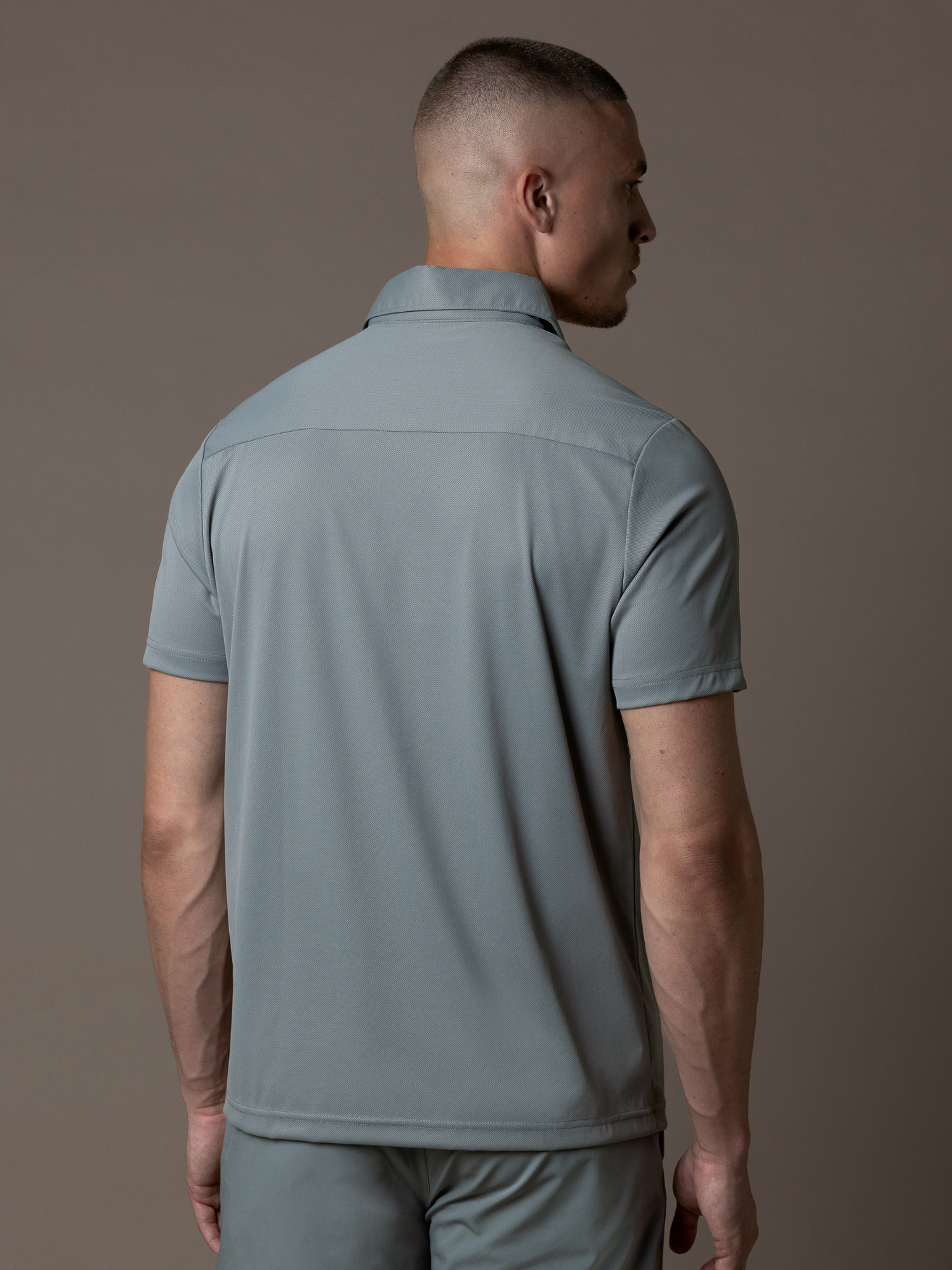 Tech Zipper Polo - Grey