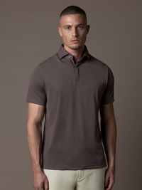 Tech Zipper Polo - Mocha