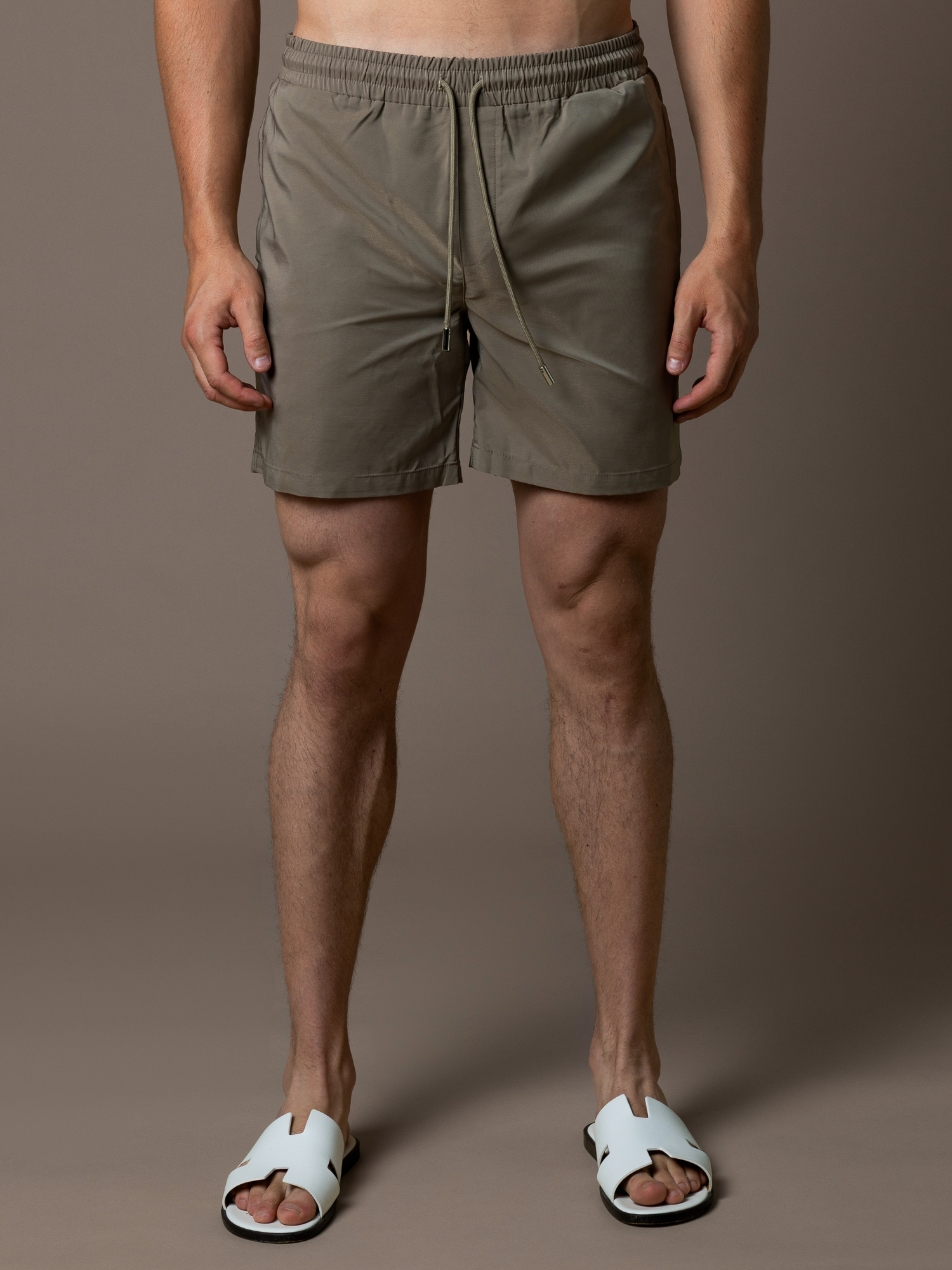 Zip Swim Short - Taupe