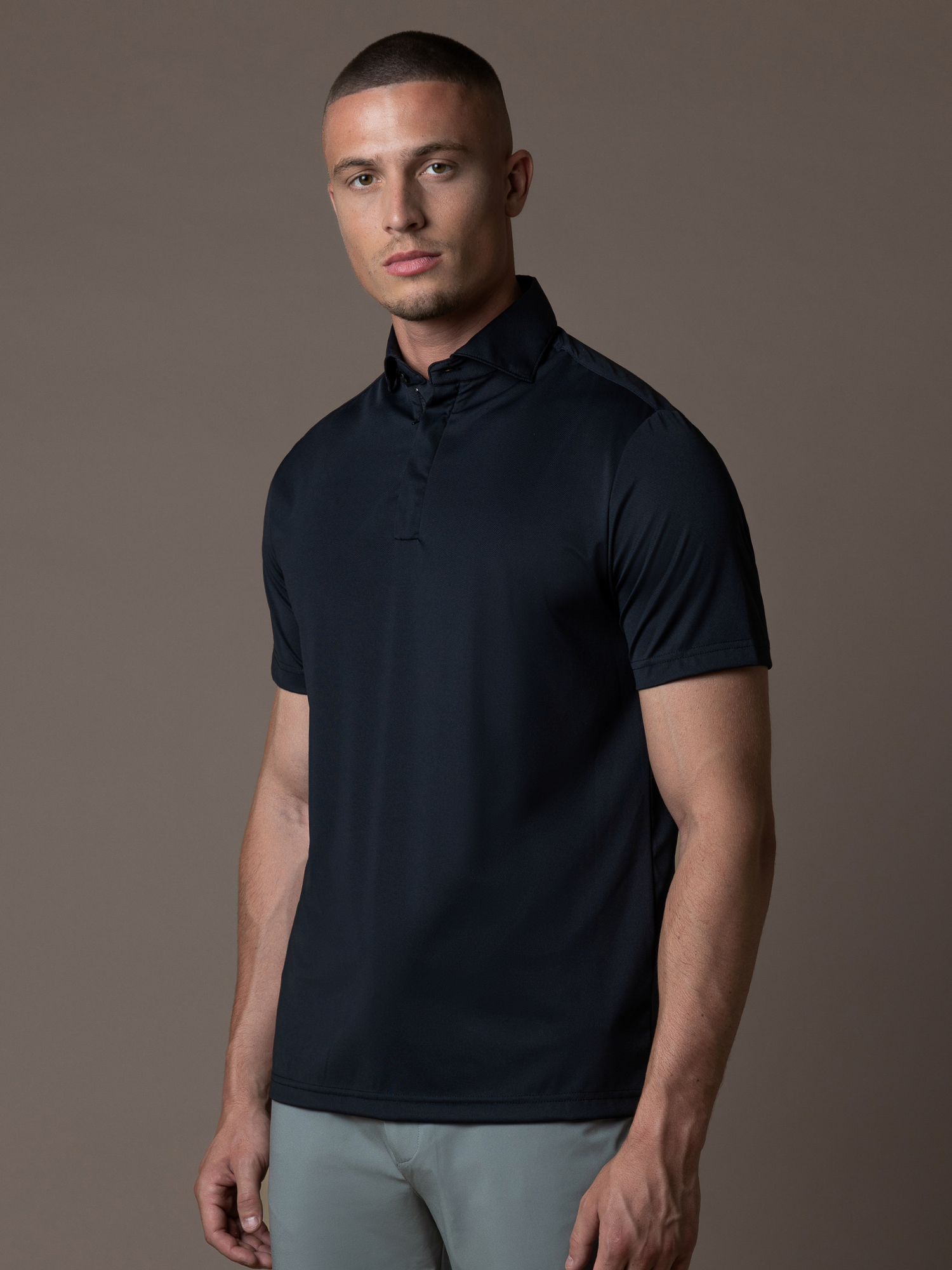 Tech Zipper Polo - Black