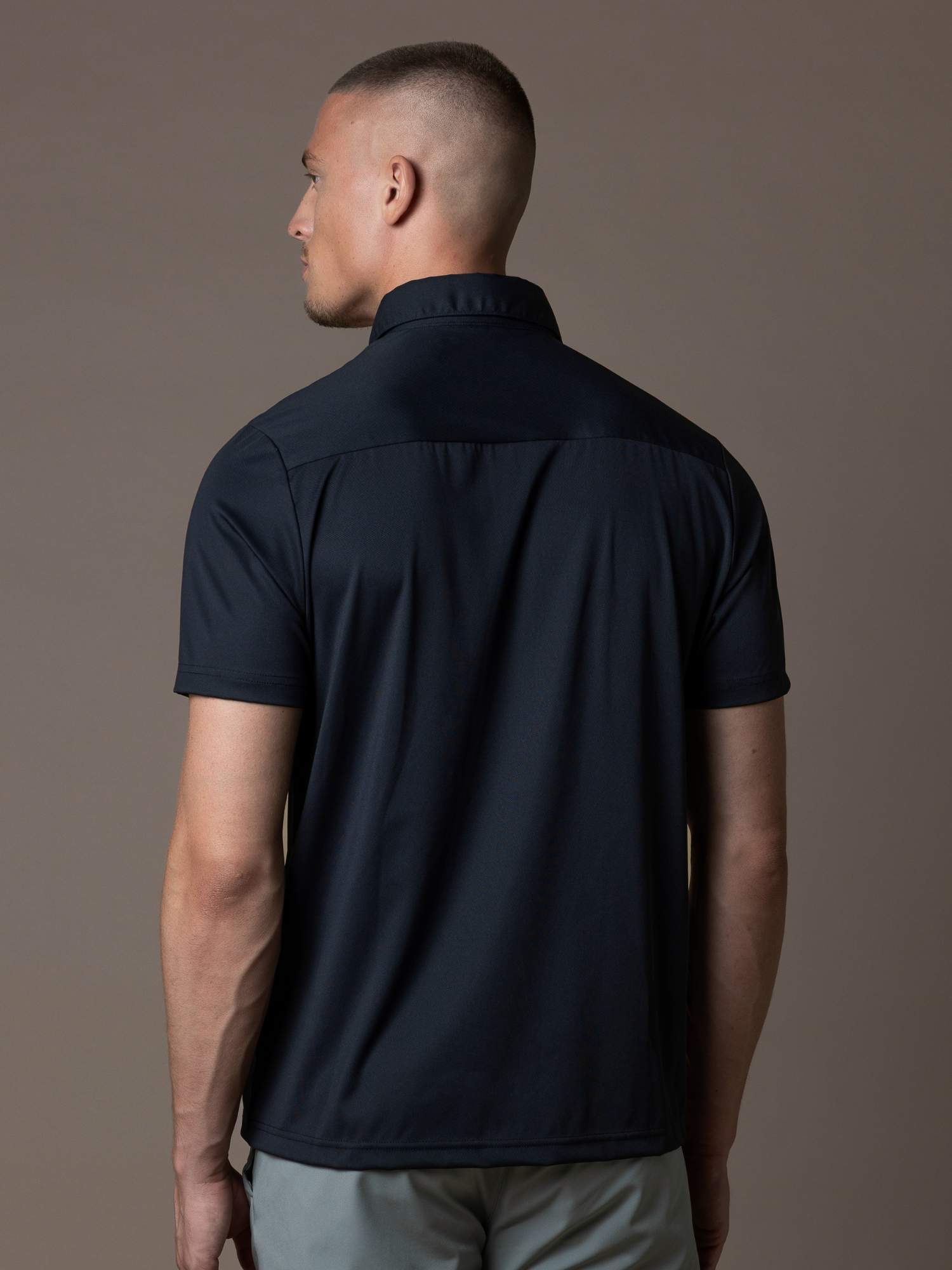 Tech Zipper Polo - Black
