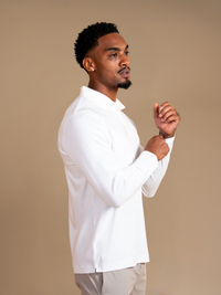 Lux Longsleeve Polo - White