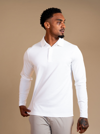 Lux Longsleeve Polo - White