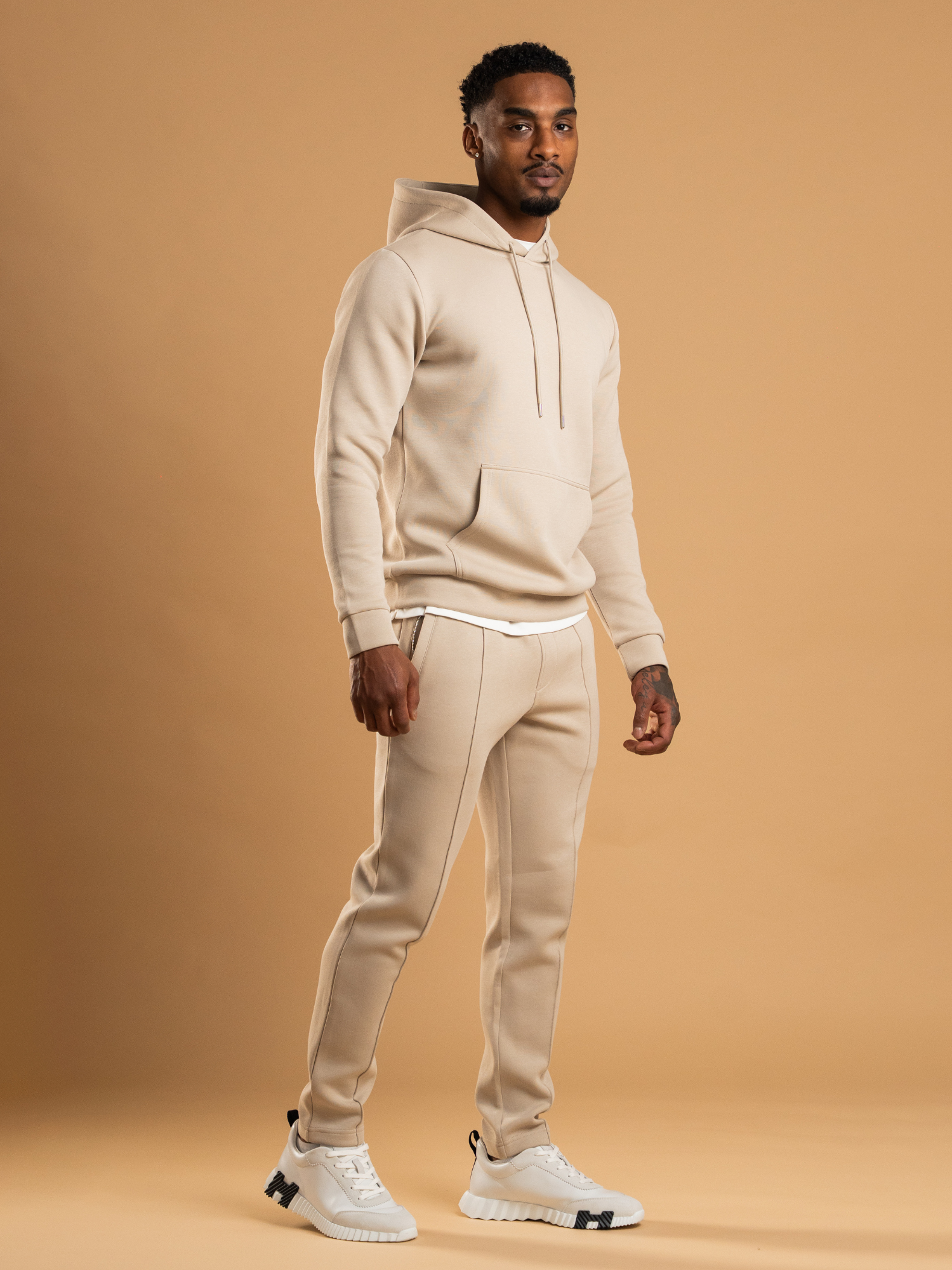 Essential Interlock Hoodie - Beige