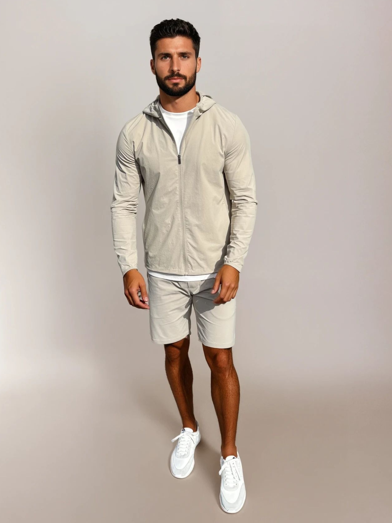 Tech Windbreaker Set - Beige
