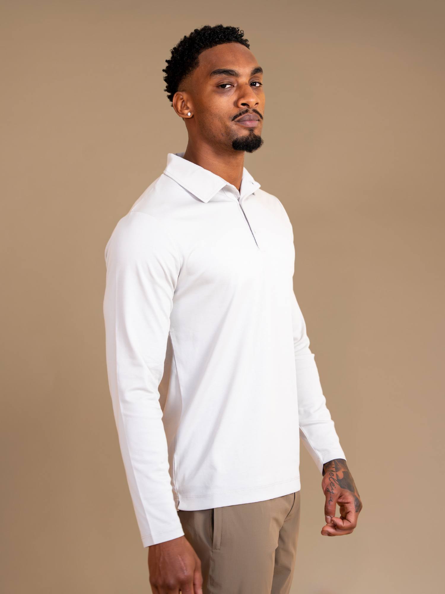 Lux Longsleeve Polo - Beige