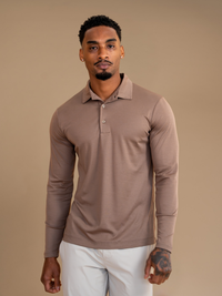Lux Longsleeve Polo - Mocca
