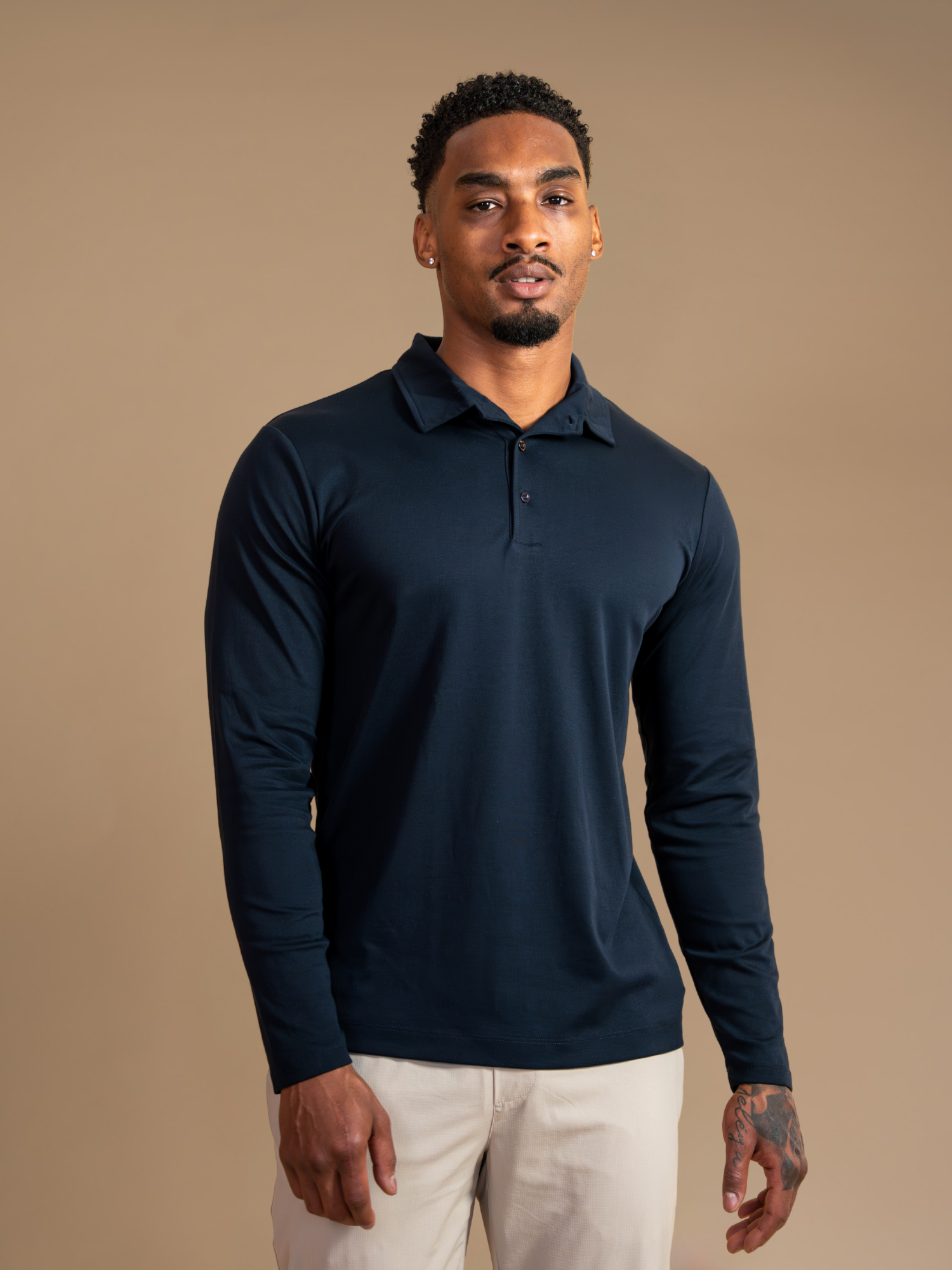Lux Longsleeve Polo - Navy