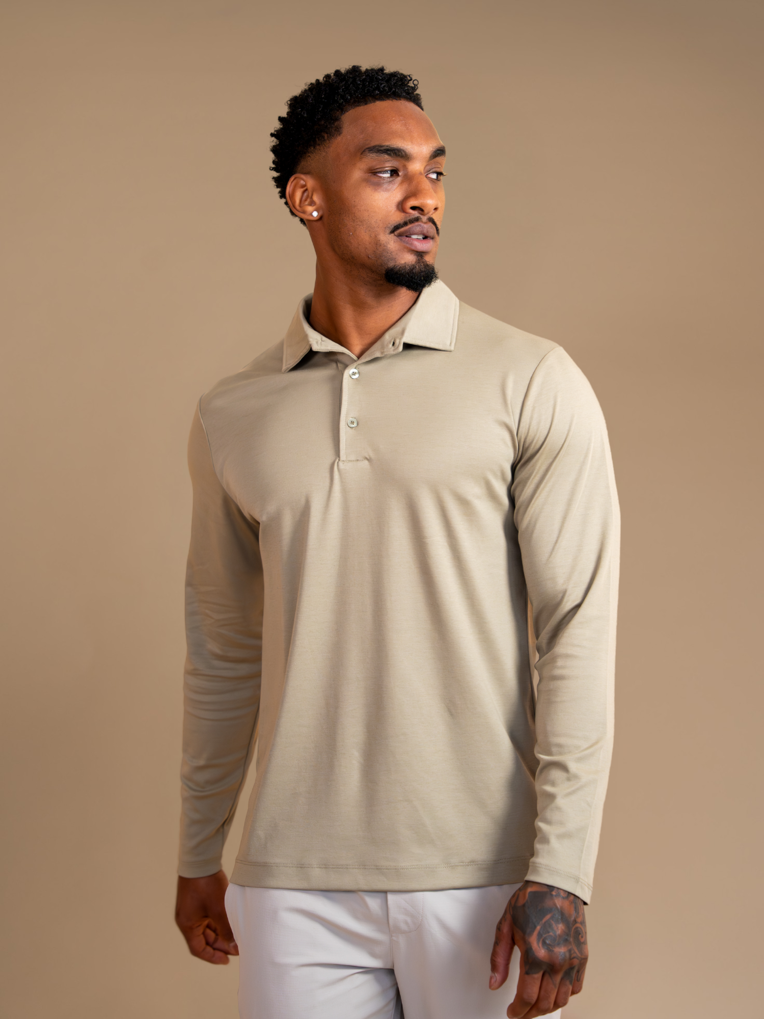 Lux Longsleeve Polo - Olive