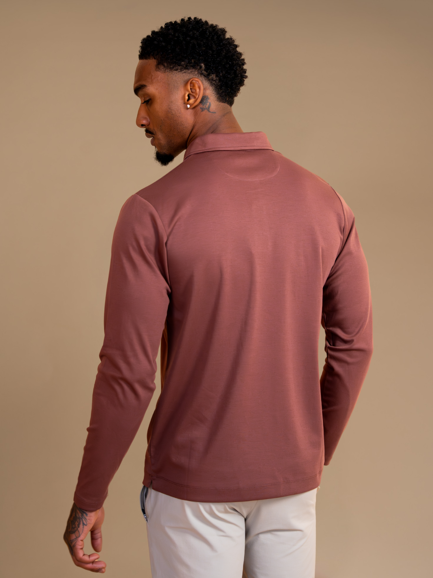Lux Longsleeve Polo - Maroon