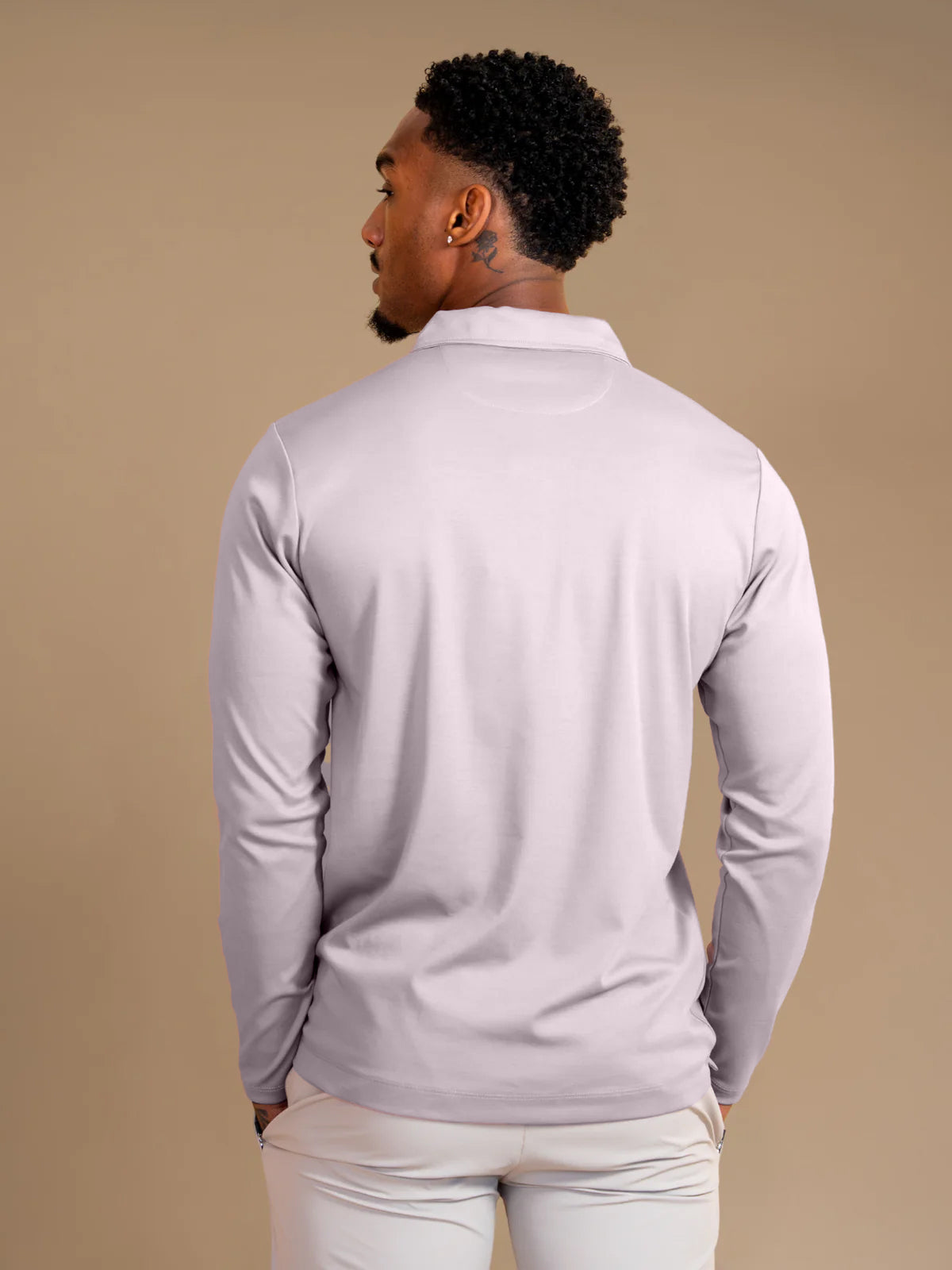 Lux Longsleeve Polo - Ash Rose