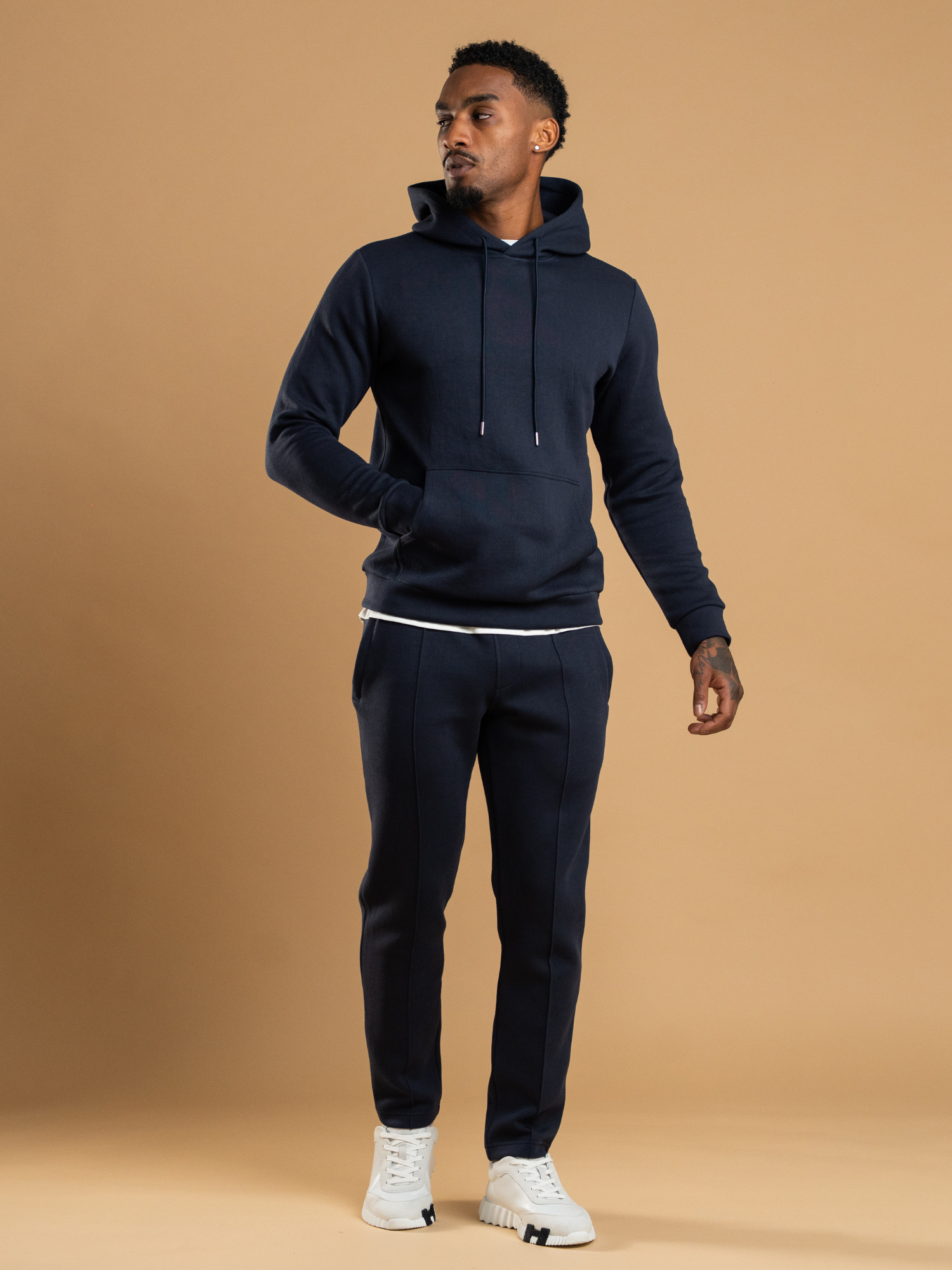 Essential Interlock Hoodie - Navy