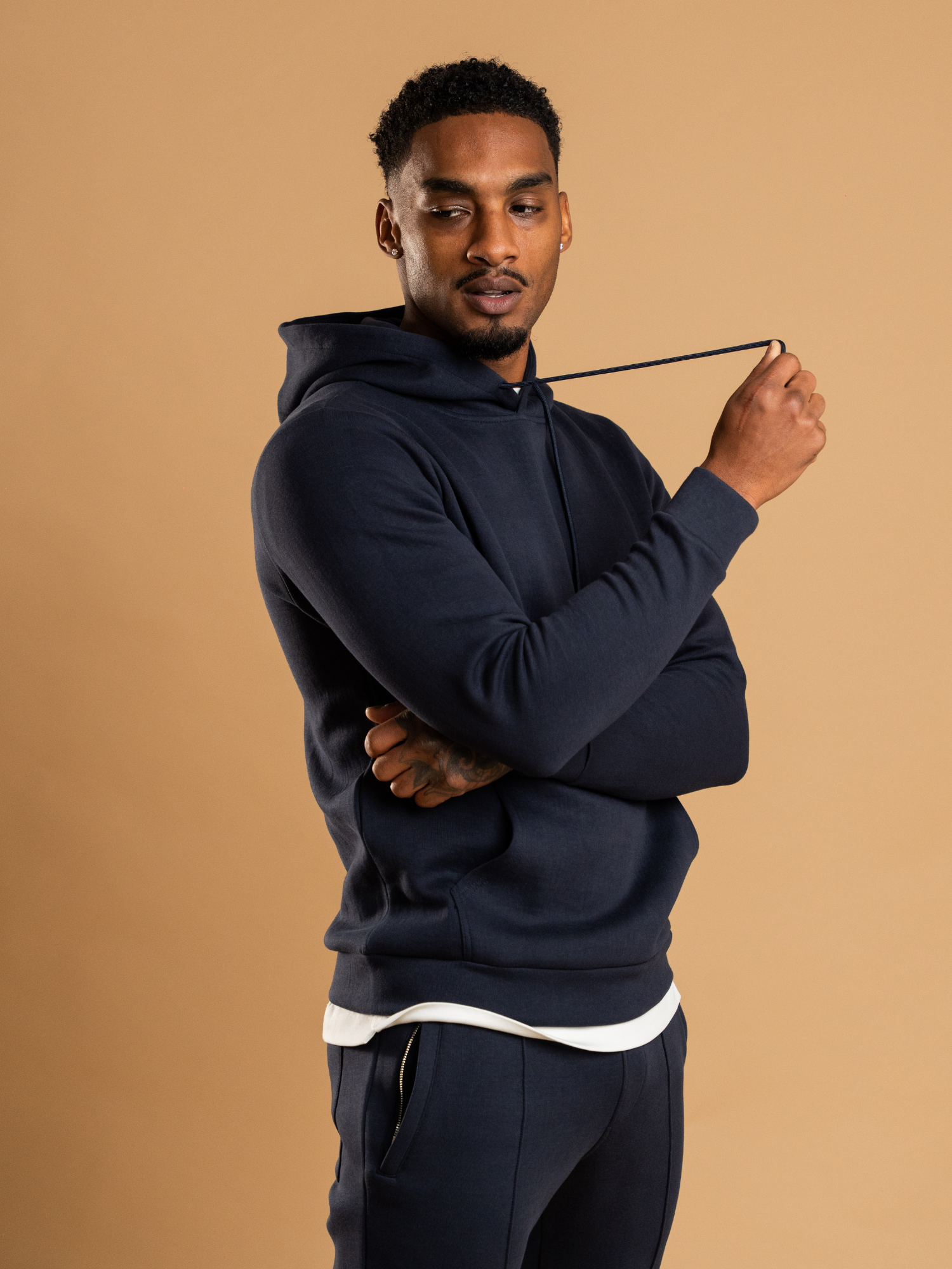 Essential Interlock Hoodie - Navy