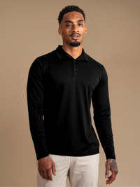 Lux Longsleeve Polo - Black