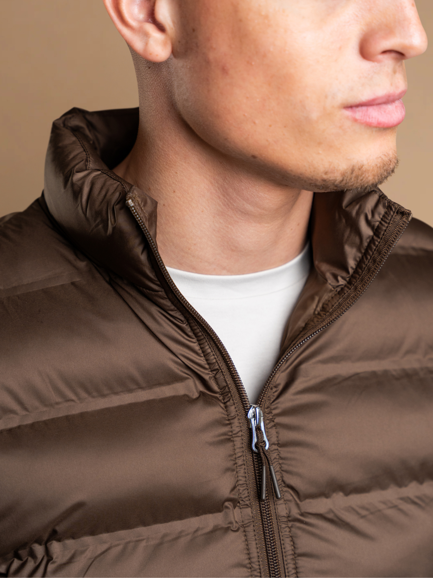 Tech Puffer Gilet - Brown