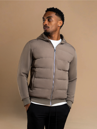 Hybrid Quilted Windbreaker - Taupe