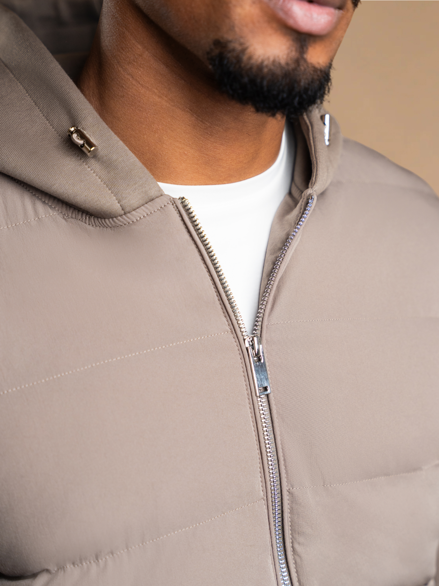 Hybrid Quilted Windbreaker - Taupe